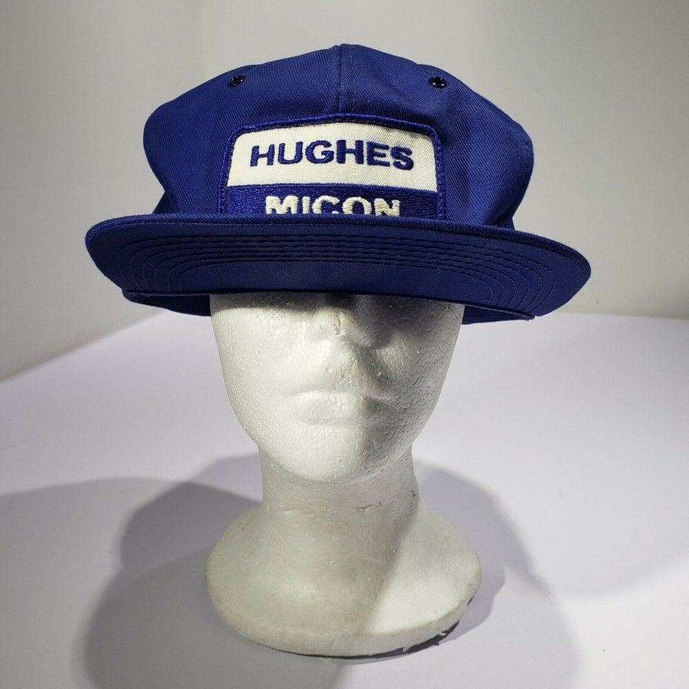 Vintage Hughes Micon Blue Baseball Cap K-brand USA hat Patch Snapback Oilfield